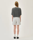 CLASSIC LOGO SWEAT SHORTS IN LIGHT HEATHER GREY image 5