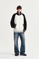 HIGH NECK RAGLAN KNIT ZIP UP FOR MEN IN DARK BROWN image 8