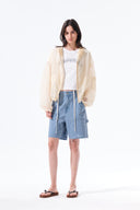 BACK LOGO HOODY WINDBREAKER FOR WOMEN IN CREAM image 10