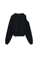 SHOULDER HOLE SWEATSHIRT IN BLACK image 12