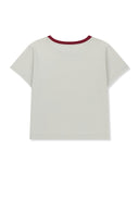 TONAL RIB LOGO CROP TOP IN CHARCOAL GREY image 2