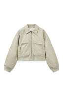 FAUX LEATHER OUTPOCKET JUMPER IN LIGHT GRAY image 11