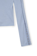 SNAP DETAIL SLIM TOP IN LIGHT BLUE image 16
