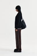 MATIN MIXED YARN KNIT PULLOVER IN DARK NAVY image 6