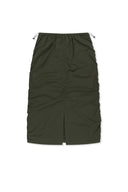 PATCH POCKET SHIRRING NYLON SKIRT IN KHAKI image 13
