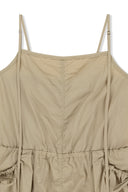 STRAP DETAIL SLEEVELESS UTILITY DRESS IN BEIGE image 14