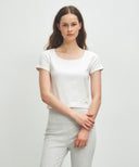 W BASIC CROP TEE IN WHITE image 11