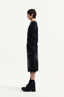 TEXTURE BLOCK STRIPE KNIT PULLOVER IN NAVY image 11