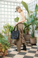 ZIPPER DETAIL NYLON PANTS IN KHAKI image 11