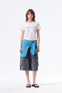 TONAL RIB LOGO CROP TOP IN WHITE image 8