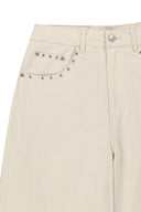 STUD POINT COLOR DENIM PANTS IN CREAM image 14