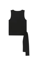 HEM TIE DETAIL SLEEVELESS TOP IN BLACK image 13