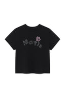 BUBBLY GRAPHIC PRINTING TOP IN BLACK image 1