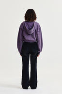 WASHED LAYERED CROP HOODY IN CHARCOAL GREY image 17