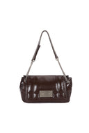 GLOSSY QUILTING MEDIUM CHAIN BAG IN DARK BROWN image 1