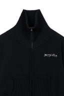 HIGH NECK EMBROIDERED LOGO ZIP UP FOR WOMEN IN BLACK image 13