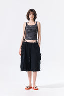 TERRY UTILITY POCKET BERMUDA PANTS IN BLACK image 18