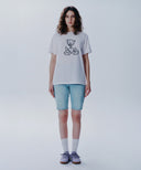 W X-POCKET RAW EDGE HALF DENIM PANTS IN LIGHT BLUE image 1