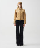 W FLARE DENIM PANTS IN BLACK image 1