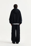 MULTI POCKET UTILITY WIDE PANTS IN BLACK image 7