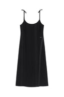 HOOK AND EYE LAYERED LONG DRESS IN BLACK image 12