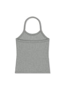 LABEL DETAIL HALTER TANK TOP IN GRAY image 12