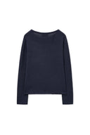 GLITTER SLIM LOGO KNIT TOP IN NAVY image 3
