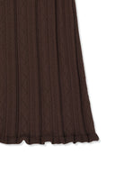 OPEN BACK RIBBED KNIT DRESS IN BROWN image 15