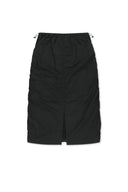 PATCH POCKET SHIRRING NYLON SKIRT IN BLACK image 2