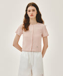 W CRINKLE SLEEVELESS + CARDIGAN SET IN PINK image 16