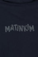 BACK LOGO JERSEY HOOD VEST IN NAVY image 5