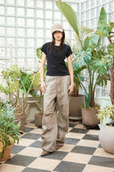 PATCH POINT WASHED COTTON PANTS IN CHARCOAL GREY image 11