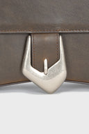 BOLD BUCKLE LEATHER SHOULDER BAG IN BLACK image 5