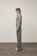 WASHED SLIM BIKER JUMPER IN LIGHT KHAKI image 16