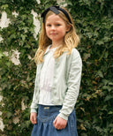 ENFANT W POINTELLE CARDIGAN IN LIGHT GREEN image 1
