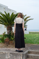 HOOK AND EYE LAYERED LONG DRESS IN BLACK image 10
