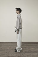 CUT OUT HALF ZIP SWEATSHIRT FOR MEN IN GRAY image 8