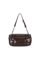 GLOSSY QUILTING MEDIUM CHAIN BAG IN DARK BROWN image 7