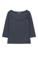 3/4 SLEEVE TOP & TANK LAYERED SET IN SMOKE BLUE image 1