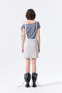 OPEN BACK RIBBED KNIT DRESS IN LIGHT GRAY image 8