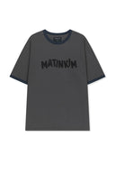 MATIN LOGO RINGER TOP FOR MEN IN CHARCOAL GREY image 1