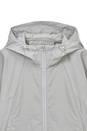 CROPPED BACK LOGO HOODY WIND BREAKER IN LIGHT BEIGE image 14