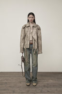 FAUX LEATHER BELTED RIDER JUMPER IN CHARCOAL GREY image 20