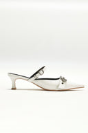 BELTED STILETTO MULE IN IVORY image 6