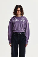 WASHED LAYERED CROP HOODY IN CHARCOAL GREY image 10