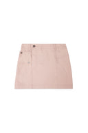 POCKET FOLDOVER WRAP MINI SKIRT IN INDIAN PINK image 10