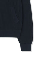 BACK LOGO JACQUARD MESH KNIT ZIP UP IN NAVY image 5