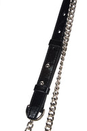 GLOSSY QUILTING MEDIUM CHAIN BAG IN BLACK image 4