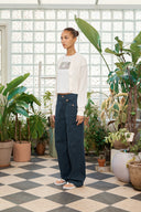 BACK LOGO SEE THROUGH CARDIGAN FOR WOMEN IN IVORY image 6