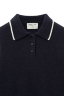 BACK LOGO COLLAR KNIT TOP FOR WOMEN IN DARK NAVY image 14